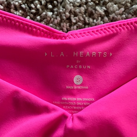 LA hearts Scarlett neon pink deep V bikini bottom size S - Picture 6 of 8